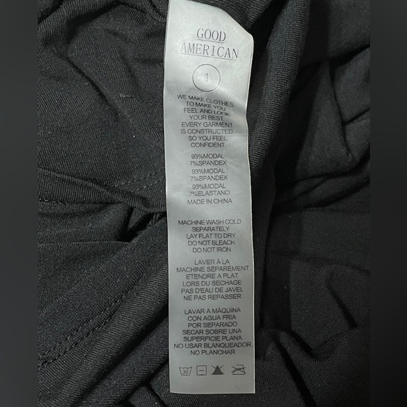 Good American Black Low Down Mini Dress sz 1 - Picture 6 of 7